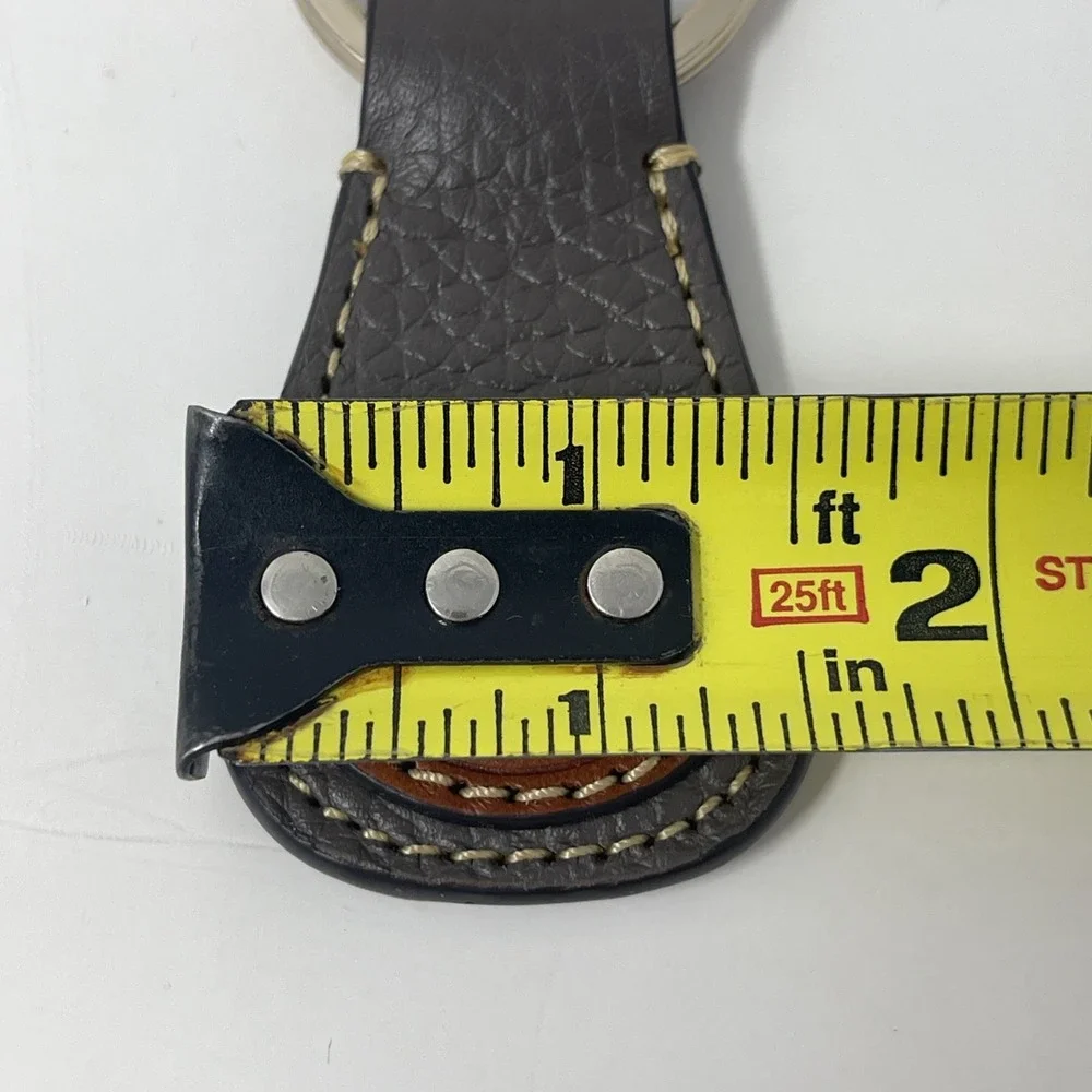 Rare VTG Dooney & Bourke 1990s Key Ring Fob Taupe Brown Leather Duck‎ Seal